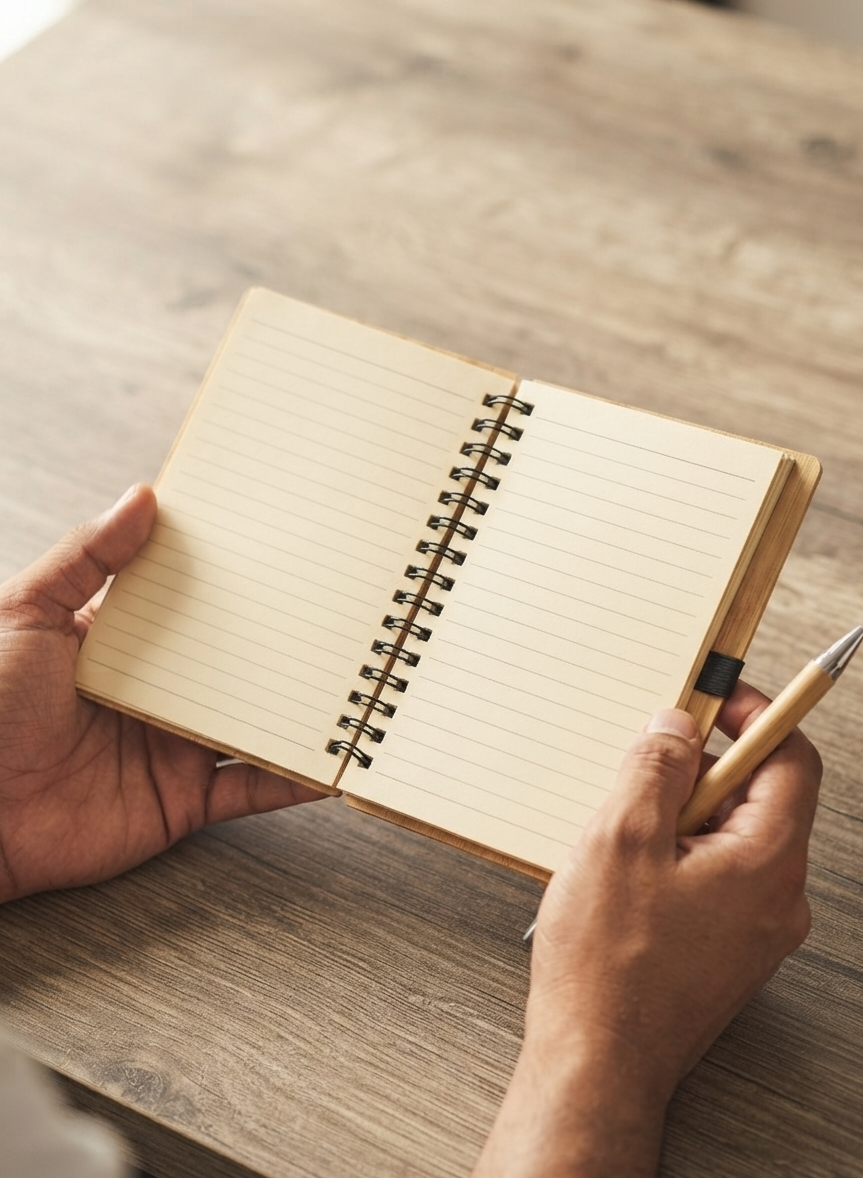 Diary & Pen Set — Bamboo